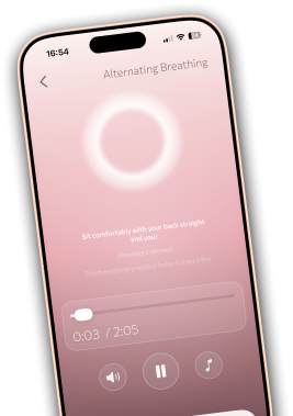 Solvia guided breathing practice screen