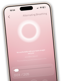 Solvia guided breathing practice screen